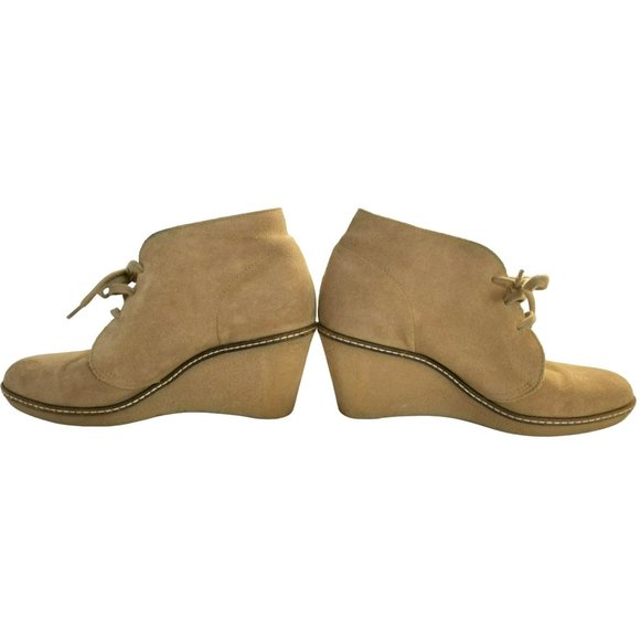 J.Crew Tan Suede Leather Bootie Size 8 Wedge MacAlister Desert Ankle Boot Italy - Picture 8 of 8